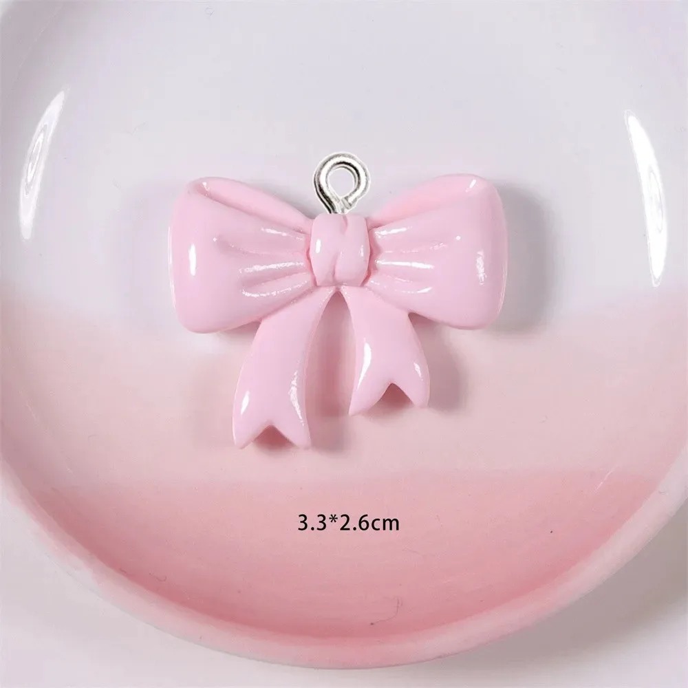 Resin Crafts Diy - 10 Stück bonbonfarbene Schleifen-Anhänger aus Kunstharz,