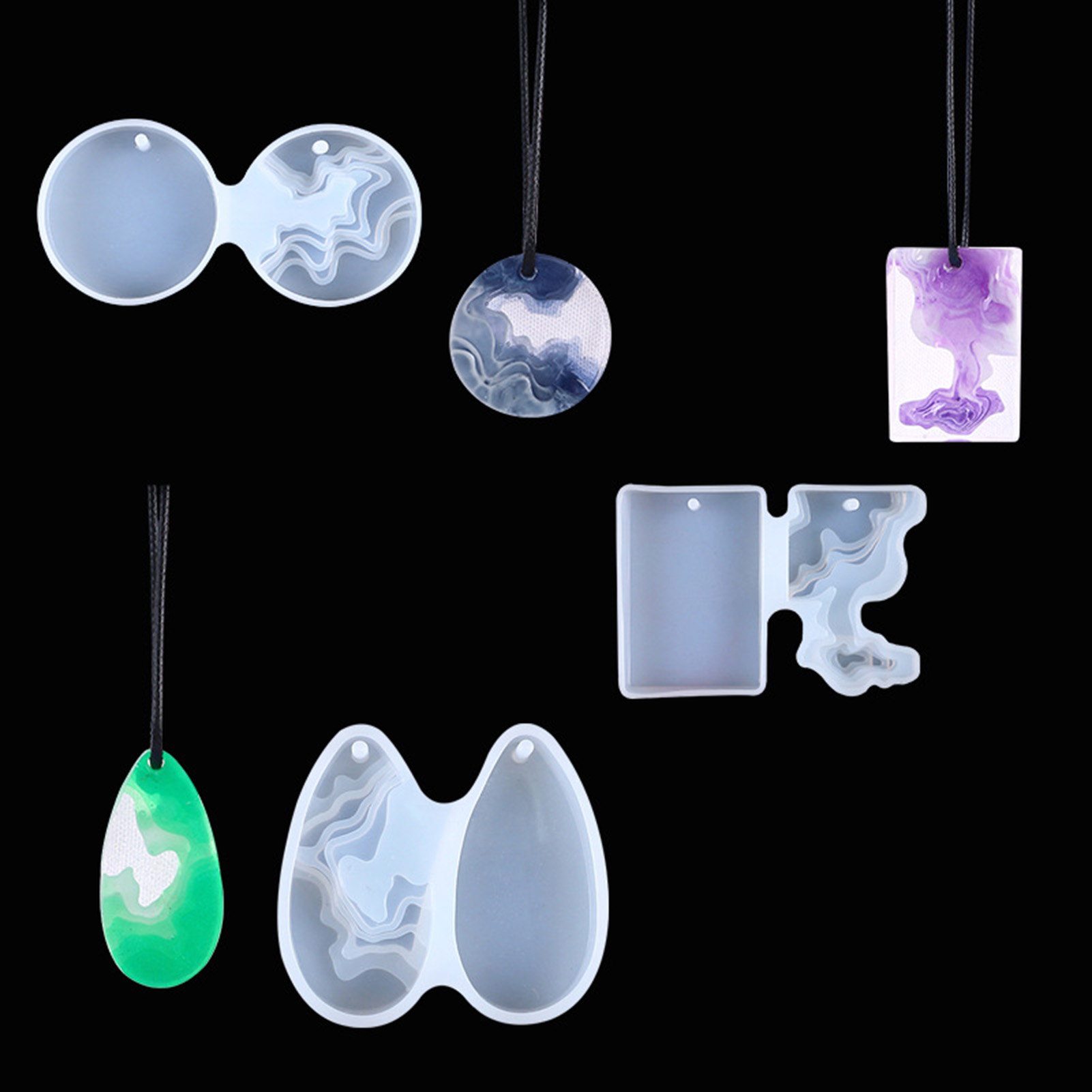 Geode Mold Silicone - 3-teiliges DIY Kristallformen-Set Runde Flexible Silikonform