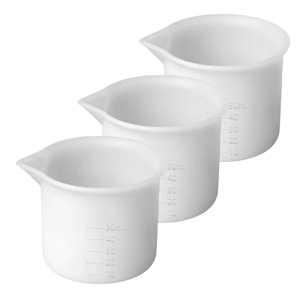 Mixing Cup Silicone - 3 Stück 50ml Silikon-Messbecher mit klaren