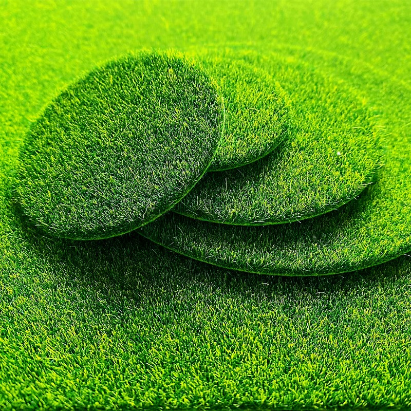 Terrarium Moss Art - 5/10 Stück Runde Künstliche Moosmatten, Simuliertes