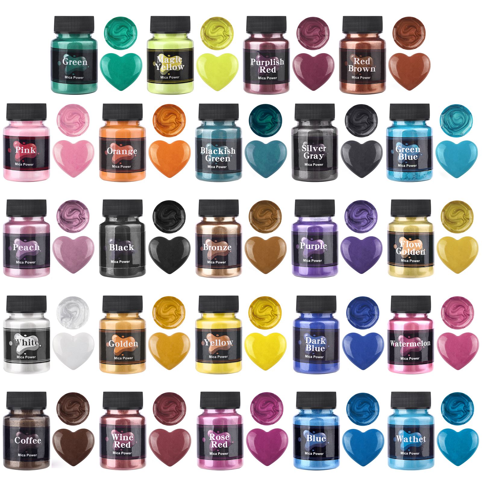 Resin Pigment Set - 50 ml 24 Farben Harz Perle