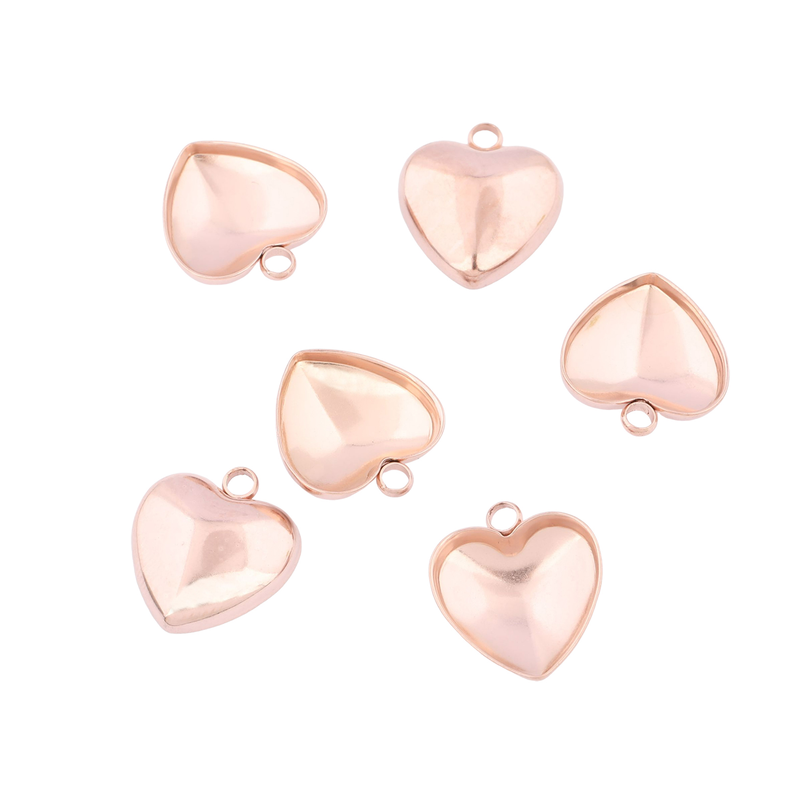 Bezels Set Pendant - 20 Stück Edelstahl 12mm Herzförmige Cabochon-Fassungen
