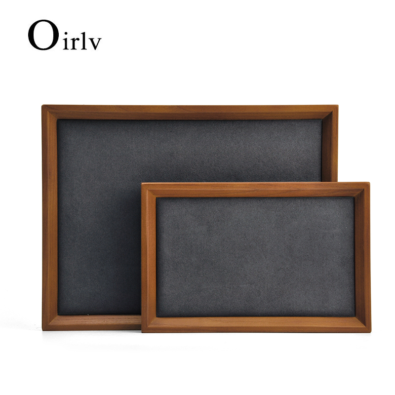 Wood Ring Blank - Oirlv Schmuck-Display-Tablett aus massivem Holz, stapelbar,