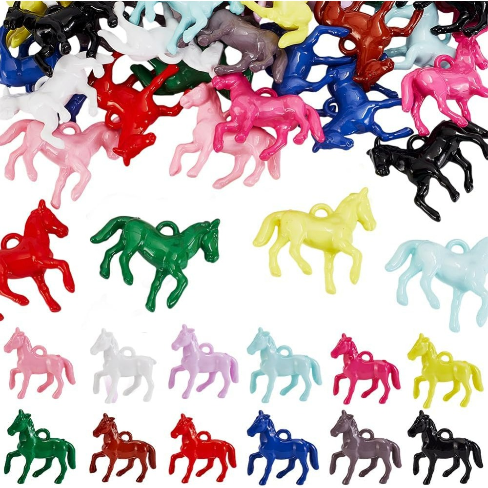 Resin Craft Kit - 48 Stück undurchsichtige Acryl-Anhänger, 12 Farben,