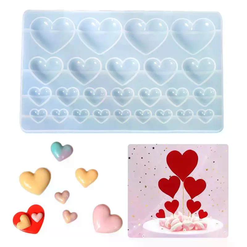 Resin Craft Workshop - Silikonform in Herzform, Anhänger in 3