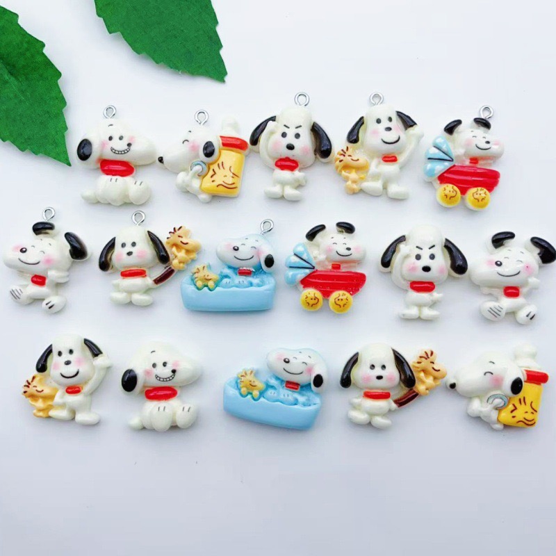 Resin Craft Projects - 12 Stück Cartoon-Hunde-Anhänger aus Kunstharz, DIY-Schmuckherstellung,