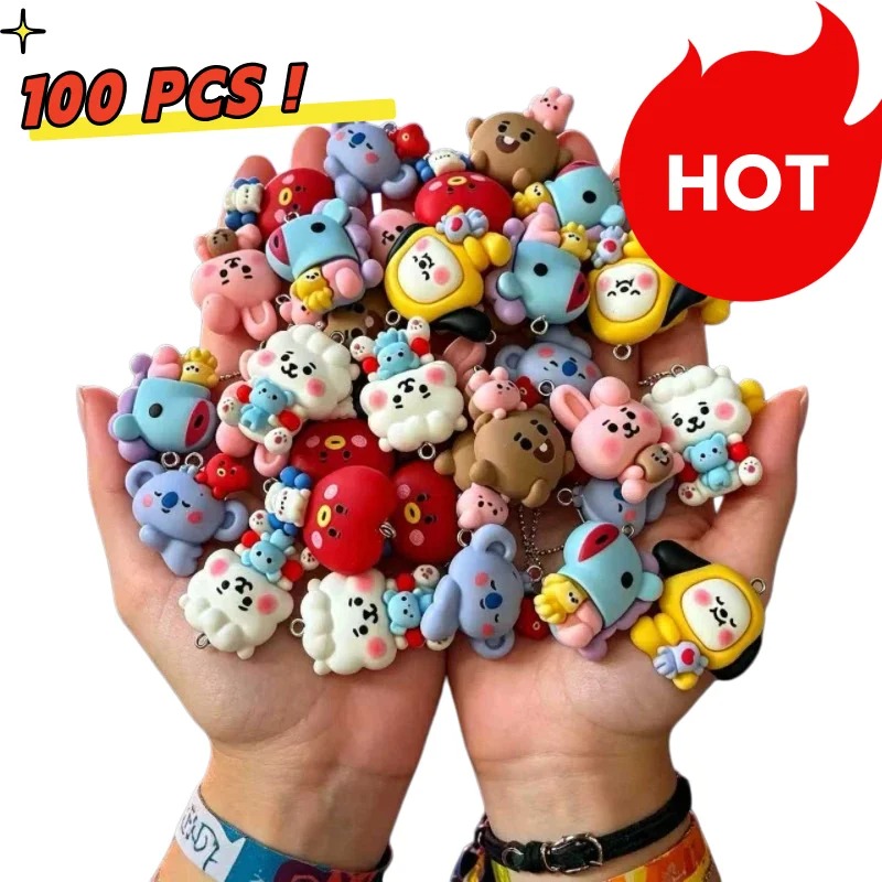 Resin Crafts Diy - 7 Stück BT21 Harz-Cartoon-Anhänger DIY-Zubehör Bastelbedarf