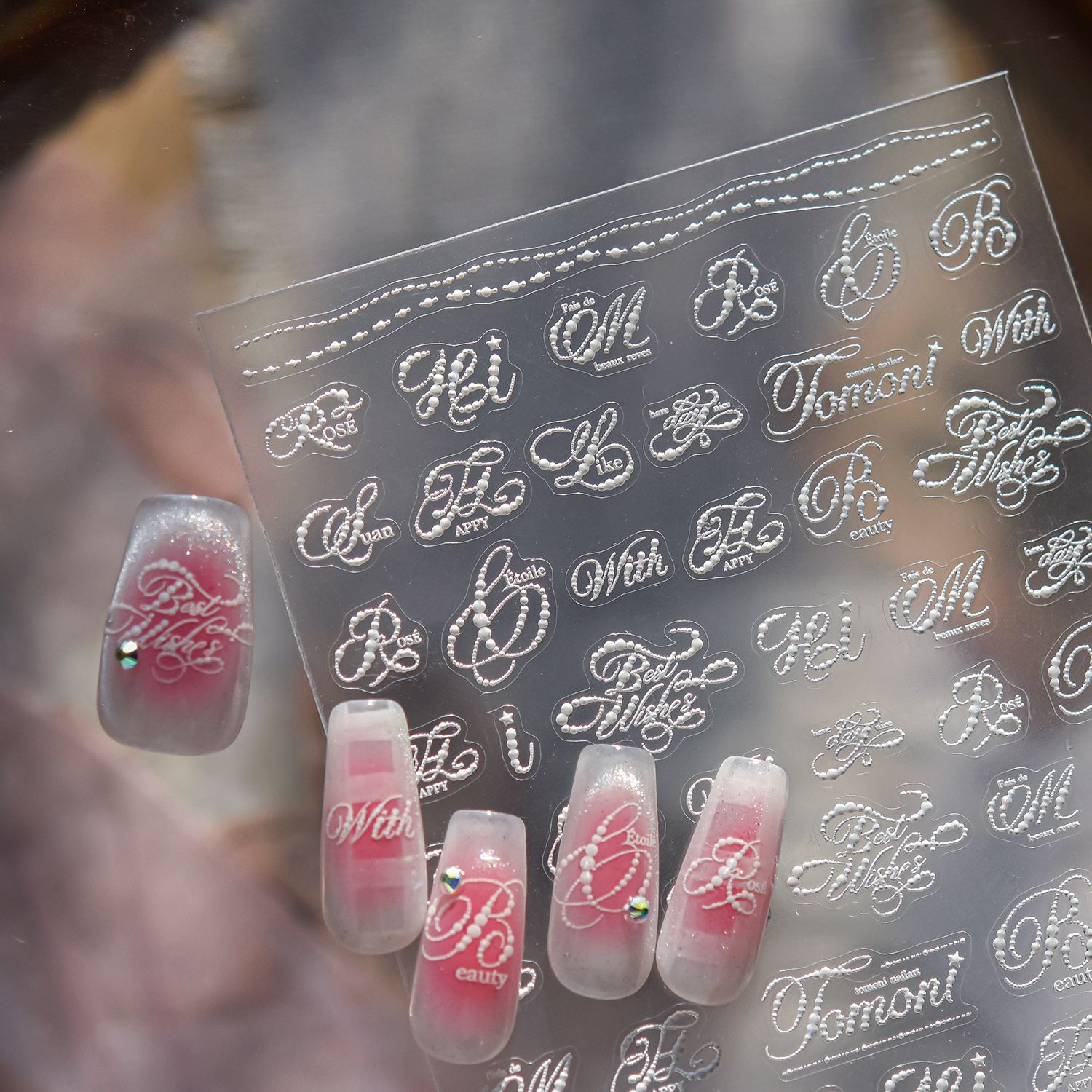 Gold Foil Flakes - 1 Stück 5D Goldfolie Nagelkunst-Aufkleber Traditionelles