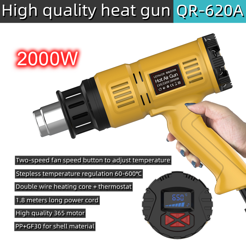 Heat Gun Small - 2000 W Heißluftpistole, Mini-Baukrockner, Schrumpffolie, Heißluftpistole,