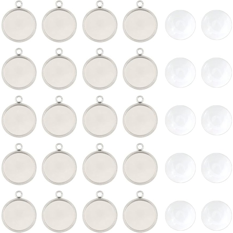 Bezels Set Pendant - 50 Sätze Anhänger Cabochon Schmuck Sets