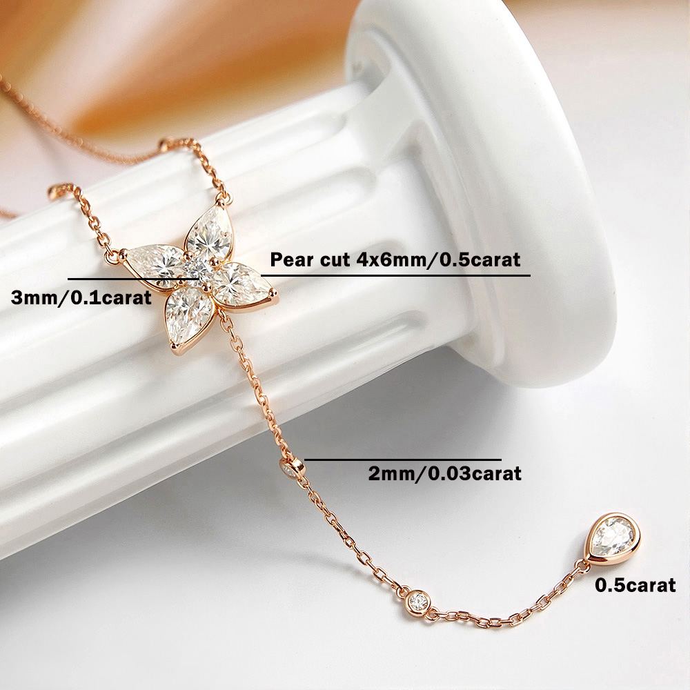 Birnenförmiger/Runder Moissani – Bezels Set Pendant Bewertung und Preis