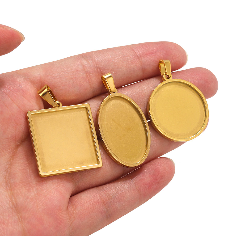 5 Stück Edelstahl Anhänger Cab – Bezels Set Pendant Bewertung und Preis