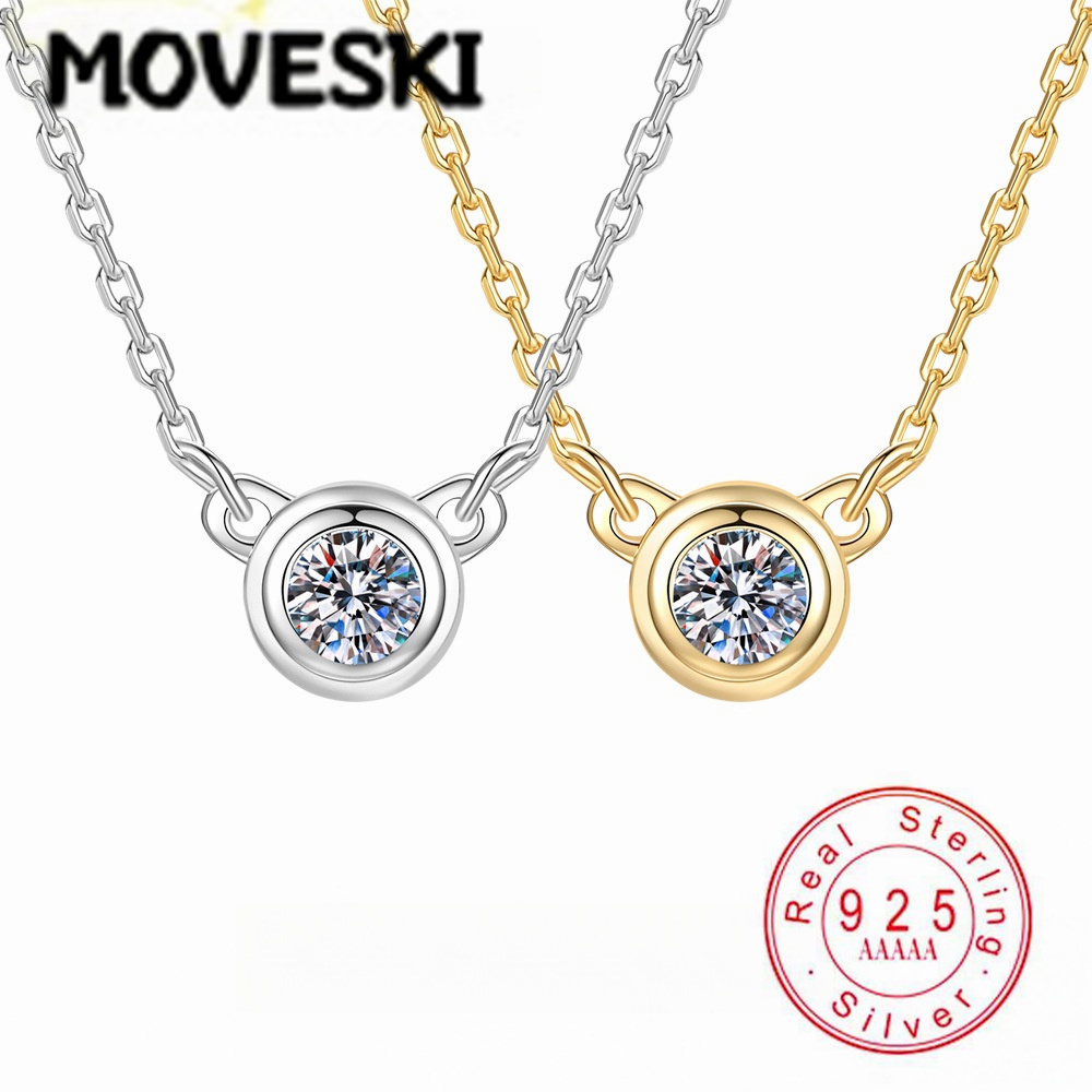 S925 Sterling Silber Moissanit – Bezels Set Pendant Bewertung und Preis