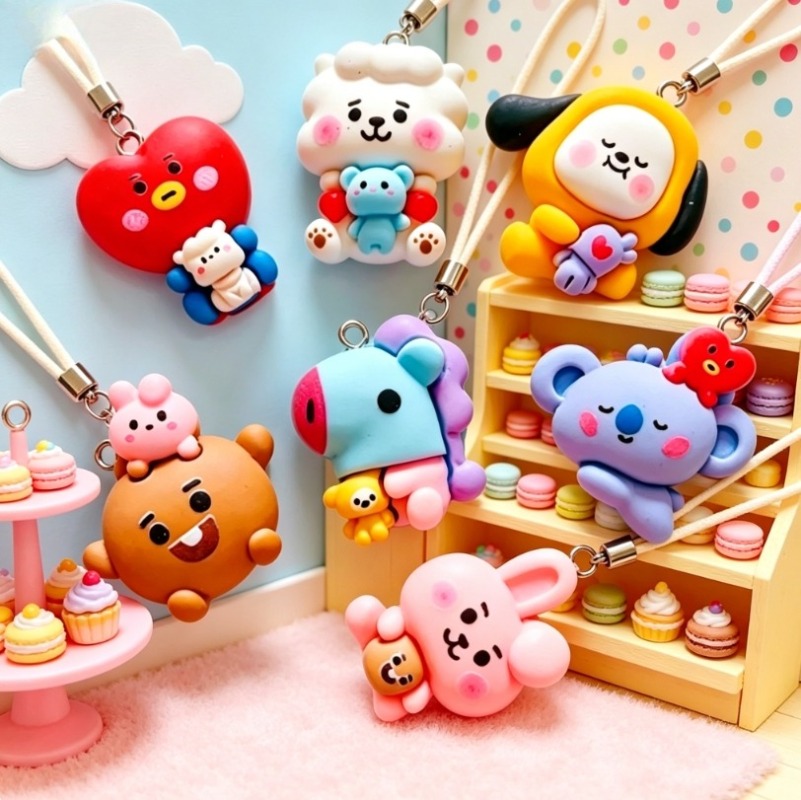 7 Stück BT21 Harz-Cartoon-Anhä – Resin Crafts Diy Bewertung und Preis