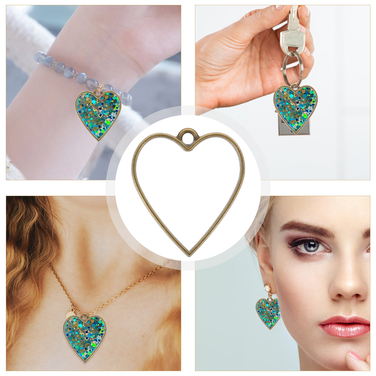 50 Stück DIY Harz-Schmuckfassu – Bezels Set Pendant Bewertung und Preis