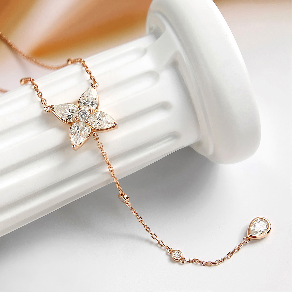 Fassungseingefasster Moissanit – Bezels Set Pendant Bewertung und Preis
