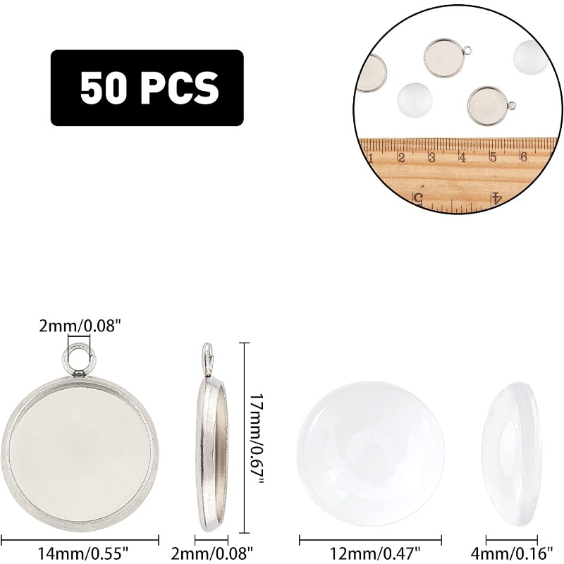 50 Sätze Anhänger Cabochon Sch – Bezels Set Pendant Bewertung und Preis